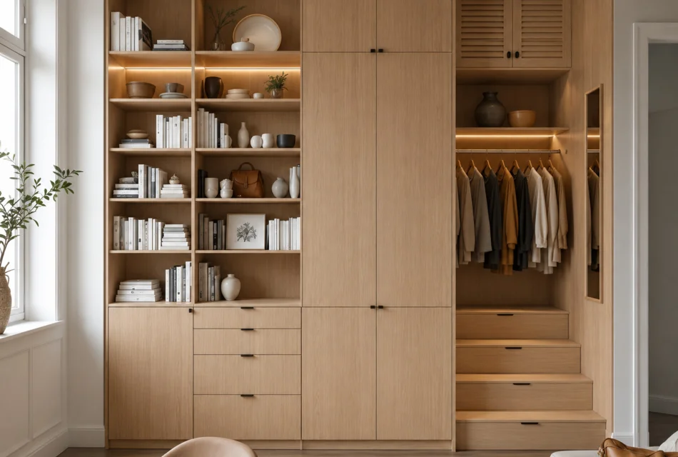Porte de placard en placage chêne sur mesure
